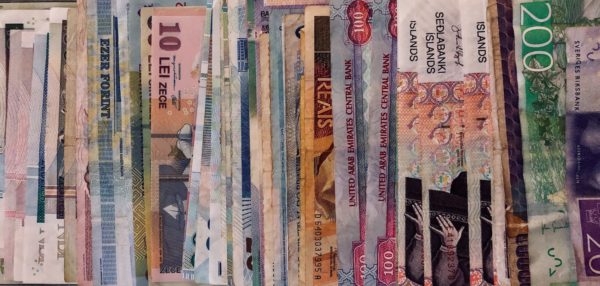 Assorted denomination banknotes