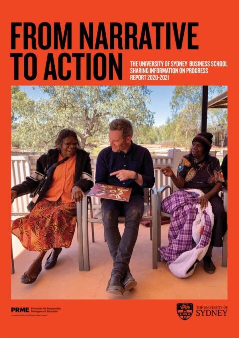 Cover of the University of Sydney Business School's PRME report, "From Narrative to Action"