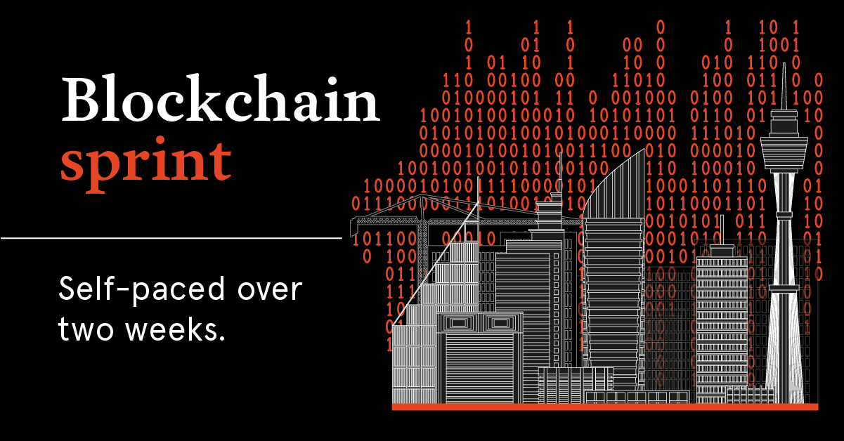 Blockchain sprint. Self-paced over two weeks.